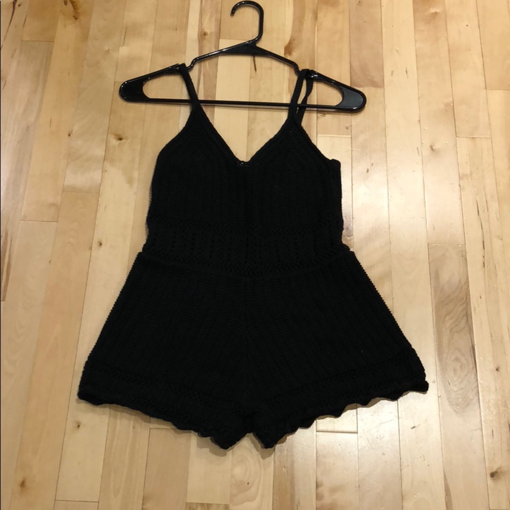 Kendall and Kylie Black Crochet Romper